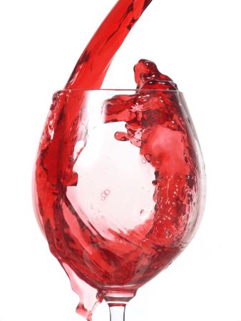 Red wine filling a glass, drinkの写真素材