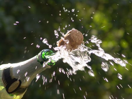 Sparks of champagne, weddingの写真素材