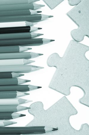 Color pencils, puzzleの写真素材