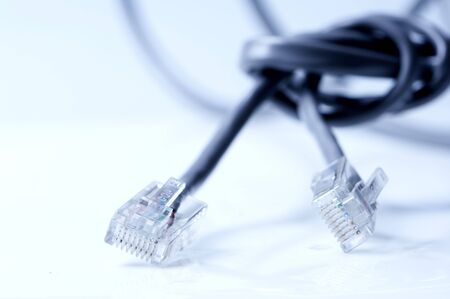 network  and patch cablesの写真素材