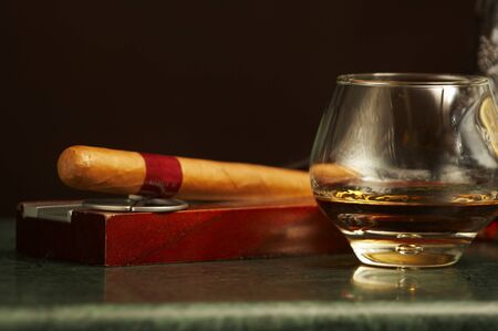 classic cognac bottle, cigarの写真素材