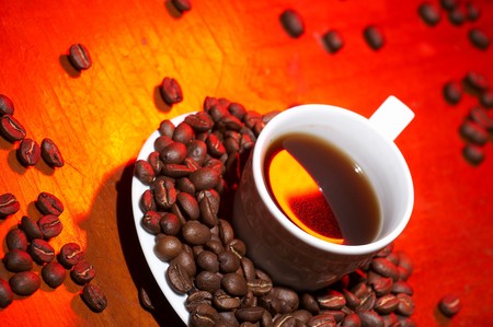 Red hot coffeeの写真素材