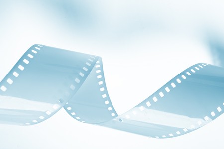 Close-up image of curling 35mm filmの写真素材