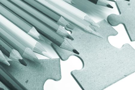 Color pencils, puzzleの写真素材