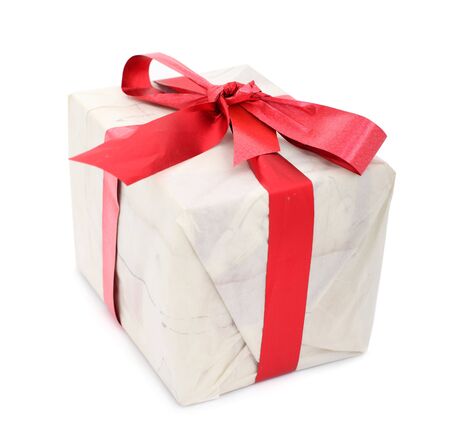 gift with red tapes and bowsの写真素材