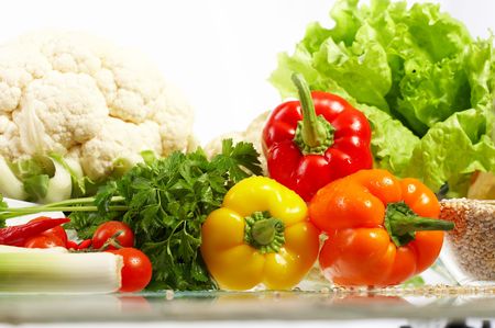 Fresh Vegetables. Fruits and other foodstuffs.の写真素材