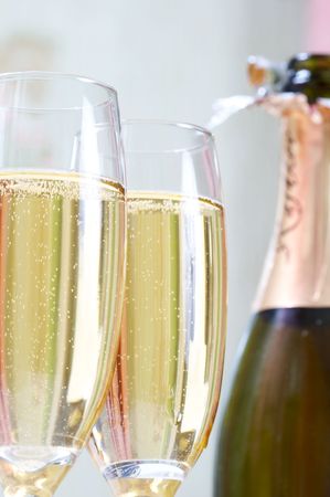Champagne and glassの写真素材