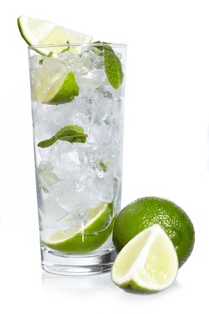 Mint, lime ice vodkaの写真素材