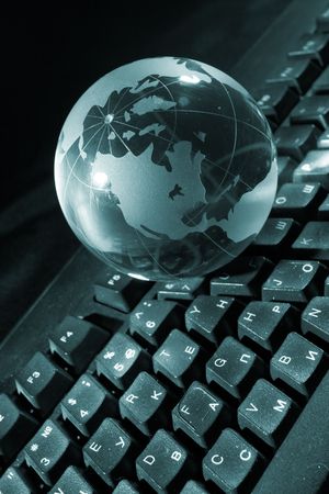 Globe and keyboardの写真素材