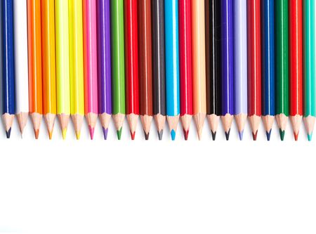 Color pencils  on white backgroundの写真素材