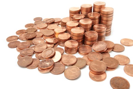 coins  on white background