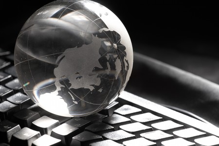 Globe and keyboardの写真素材