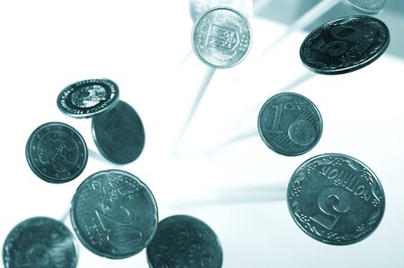 Falling coinsの写真素材