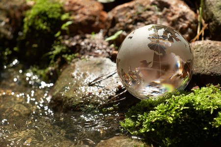 Water  stream, globe, ecologyの写真素材