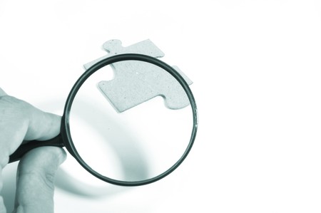 Magnifying glass, puzzle