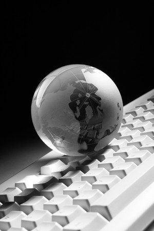 Globe and keyboardの写真素材