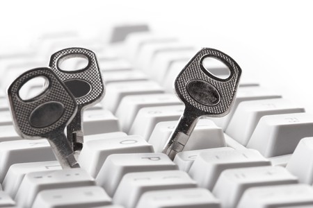 Computer keyboard with keysの写真素材