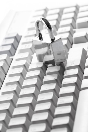 Lock on the keyboardの写真素材