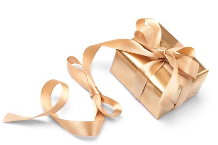   Beautiful golden giftの写真素材
