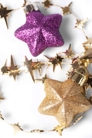 Christmas stars on the white background