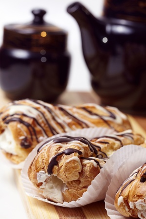 Chocolate eclairの写真素材