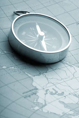 Map with a compass