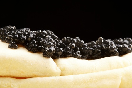 Caviar black with pancakes, a pancake weekの写真素材