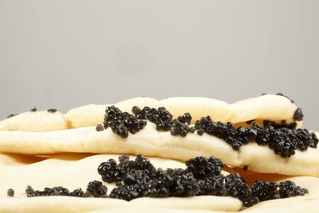 Caviar black with pancakes, a pancake weekの写真素材