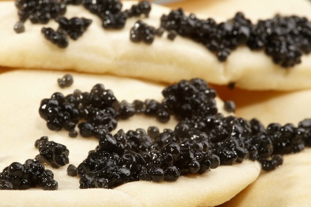 Caviar black with pancakes, a pancake weekの写真素材