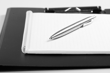 handle with a notebookの写真素材