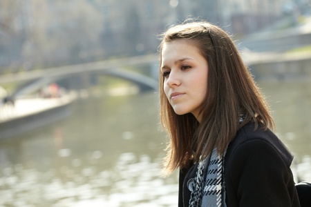 pretty women in the parkの写真素材