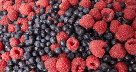 fresh blueberries and raspberries