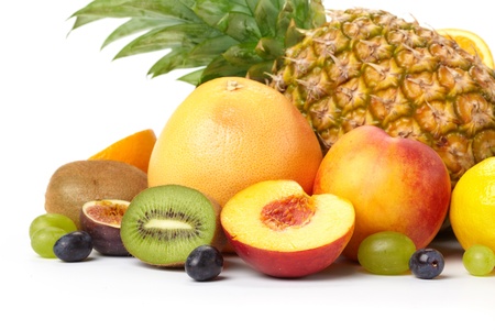 Fruit on a white backgroundの写真素材