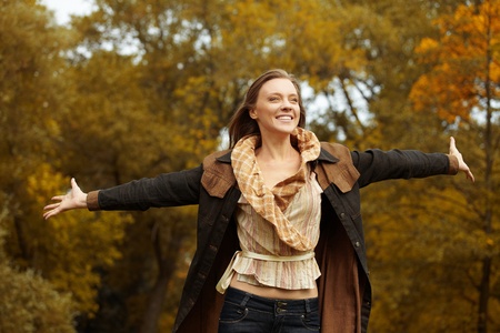 Portrait beautiful girl, outdoorsの写真素材