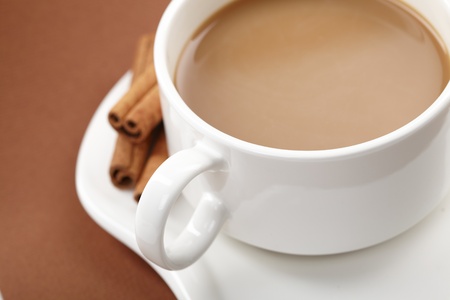 cup of coffee with cinnamonの写真素材