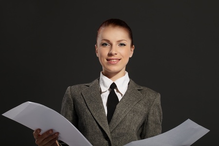 businesswoman with documents