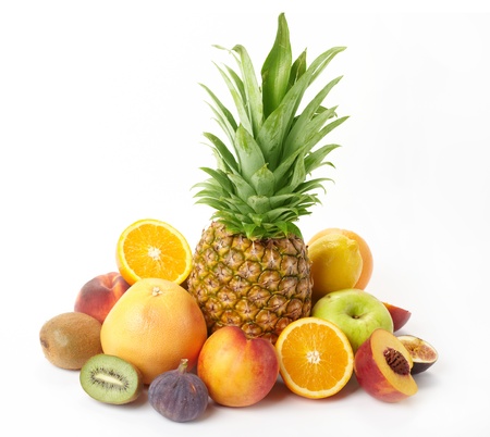 Fruit on a white backgroundの写真素材