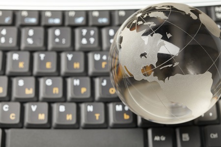 Globe and keyboardの写真素材