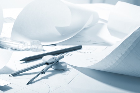 engineer's work tableの写真素材