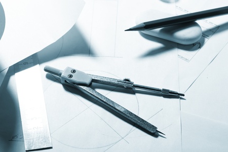 engineer's work tableの写真素材