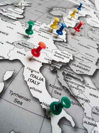 map route markedの写真素材