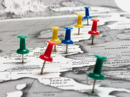 map route markedの写真素材