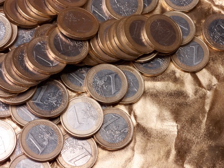 coins on the tableの写真素材