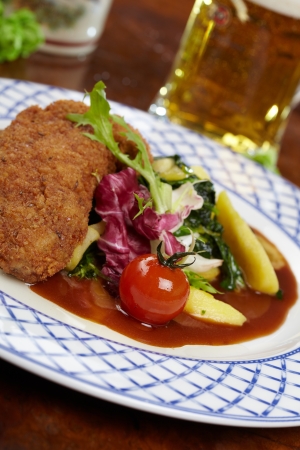 Schnitzel with saladの写真素材