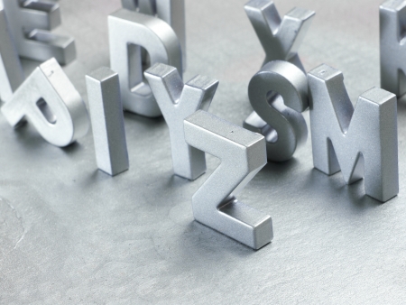 silver lettersの写真素材