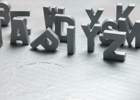 silver lettersの写真素材