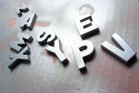 silver lettersの写真素材