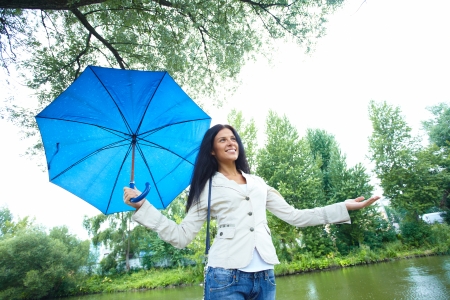 woman with umbrellaの写真素材