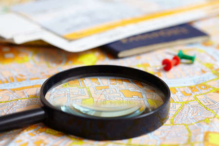 Passport on map