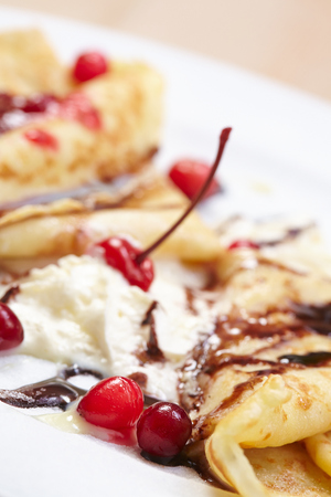 pancakes with jamの写真素材